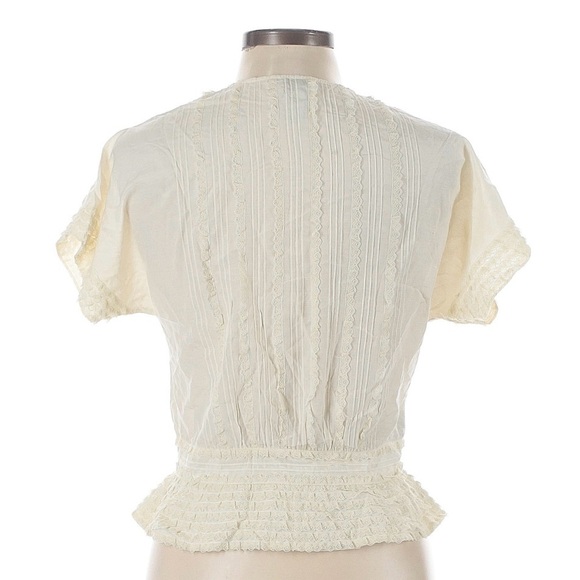 Elegant Calvin Klein Cream Lace Women's Blouse - Picture 2 of 5
